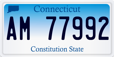 CT license plate AM77992