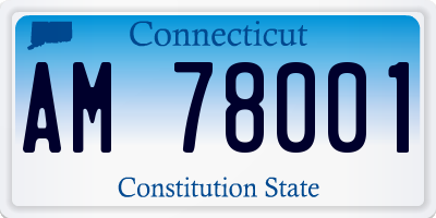 CT license plate AM78001