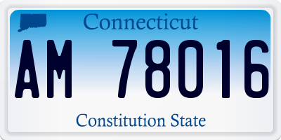 CT license plate AM78016
