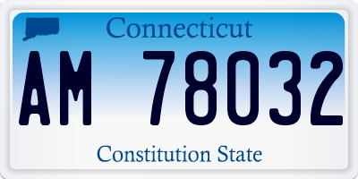 CT license plate AM78032