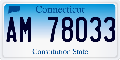 CT license plate AM78033