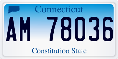 CT license plate AM78036