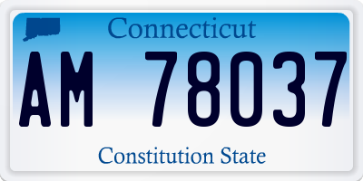 CT license plate AM78037