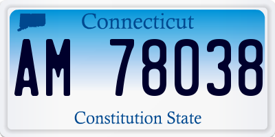 CT license plate AM78038