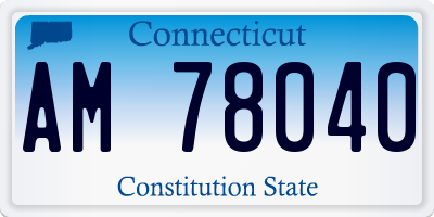CT license plate AM78040