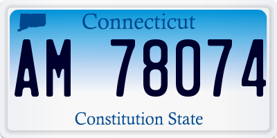 CT license plate AM78074
