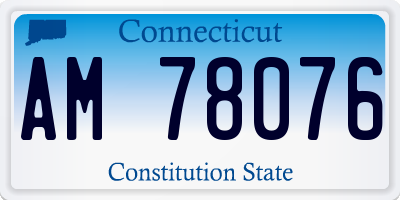 CT license plate AM78076