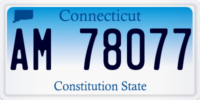CT license plate AM78077