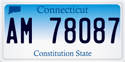 CT license plate AM78087