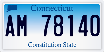 CT license plate AM78140