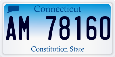 CT license plate AM78160