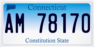 CT license plate AM78170
