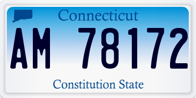 CT license plate AM78172