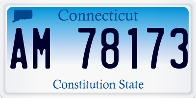 CT license plate AM78173