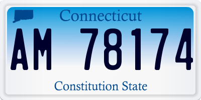 CT license plate AM78174