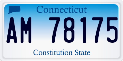 CT license plate AM78175
