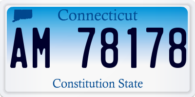 CT license plate AM78178