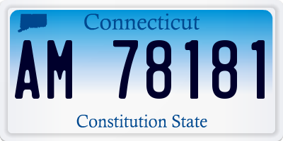 CT license plate AM78181