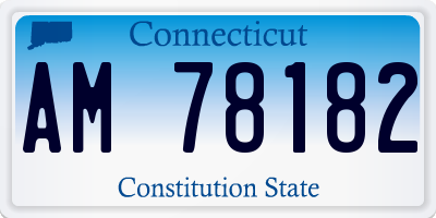 CT license plate AM78182