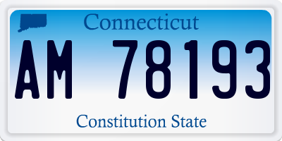 CT license plate AM78193