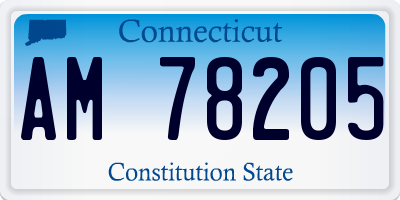 CT license plate AM78205