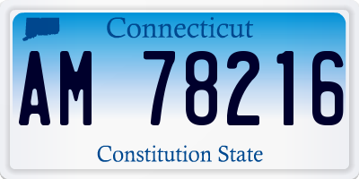 CT license plate AM78216