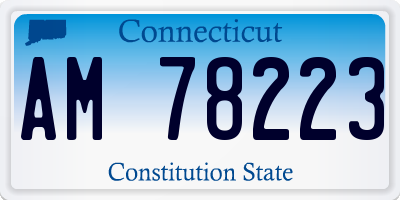 CT license plate AM78223