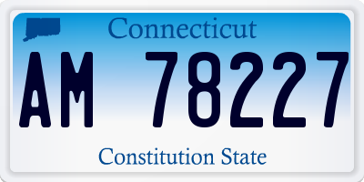 CT license plate AM78227
