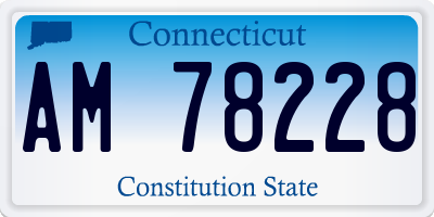 CT license plate AM78228