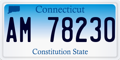 CT license plate AM78230