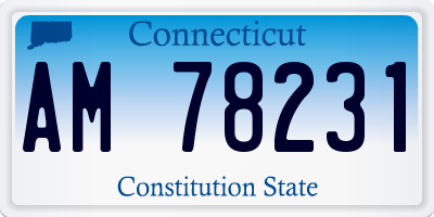 CT license plate AM78231