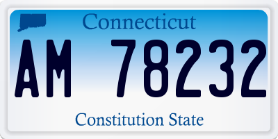 CT license plate AM78232