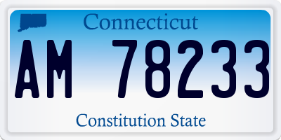 CT license plate AM78233