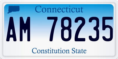 CT license plate AM78235