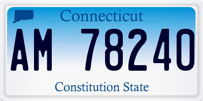 CT license plate AM78240