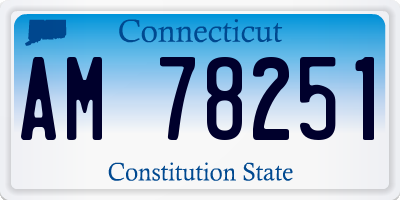CT license plate AM78251