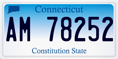 CT license plate AM78252