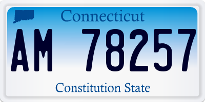 CT license plate AM78257