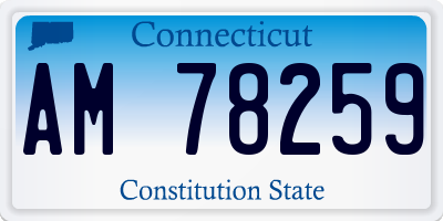 CT license plate AM78259