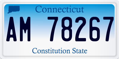 CT license plate AM78267