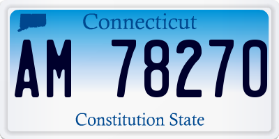 CT license plate AM78270