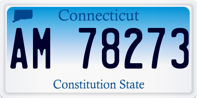 CT license plate AM78273