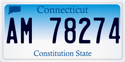 CT license plate AM78274