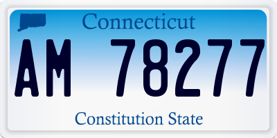 CT license plate AM78277