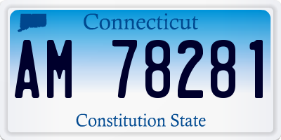 CT license plate AM78281