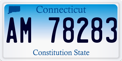 CT license plate AM78283