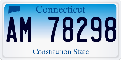 CT license plate AM78298