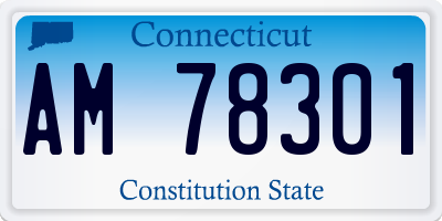 CT license plate AM78301