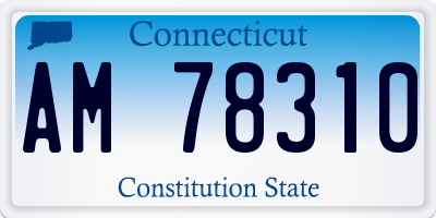 CT license plate AM78310