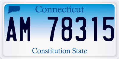 CT license plate AM78315